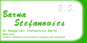 barna stefanovics business card